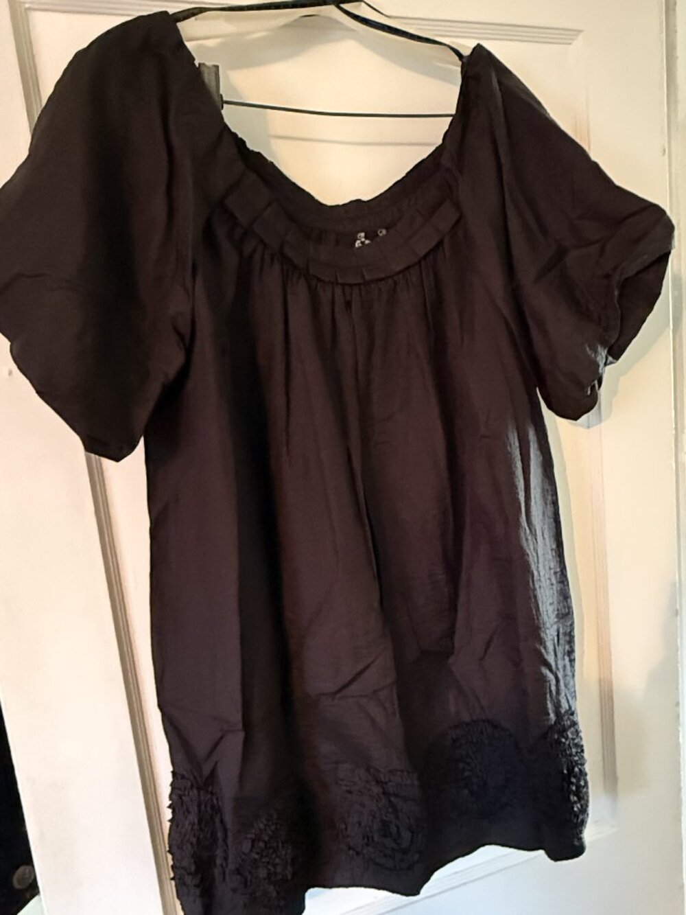 Twelve By Twelve Black Mini Dress/Tunic Size M Embroidered